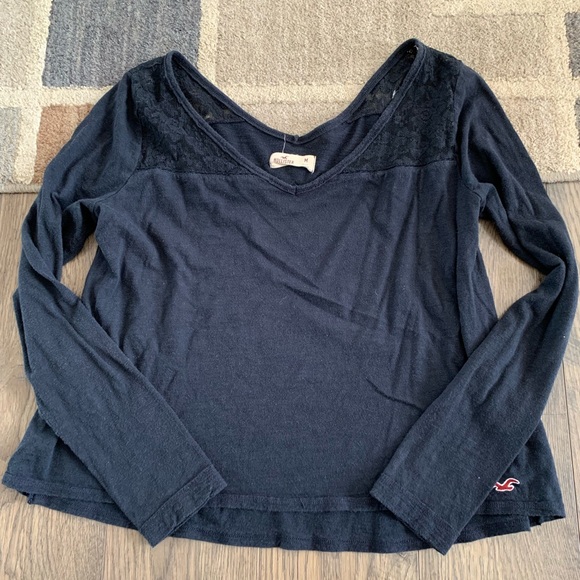 Hollister Tops - Hollister blue lace long sleeve shirt